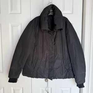 Women Black Dressy Basic Puffer Coat Jacket Size 10